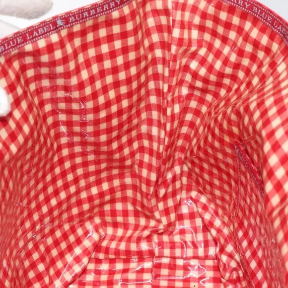 BURBERRY Blue Label Tote Bag Canvas Red Beige Auth hk2190 - Picture 15 of 16